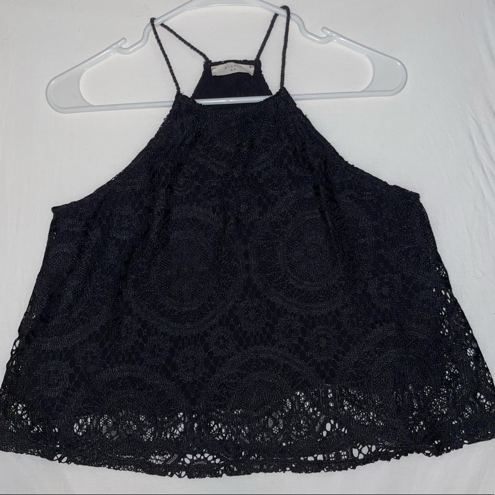 Elodie Black Lace Tank Top - Medium
